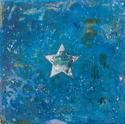 Mixed media on recycled panel.