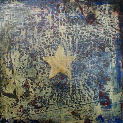 Mixed media on recycled panel.