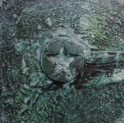 Mixed media on recycled panel.