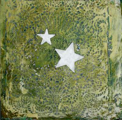 Mixed media on recycled panel.