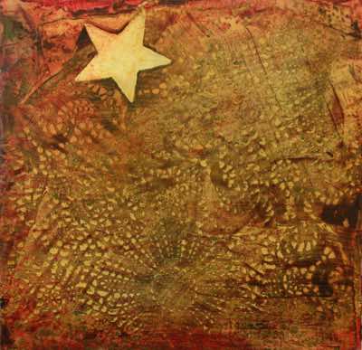 Mixed media on recycled panel.