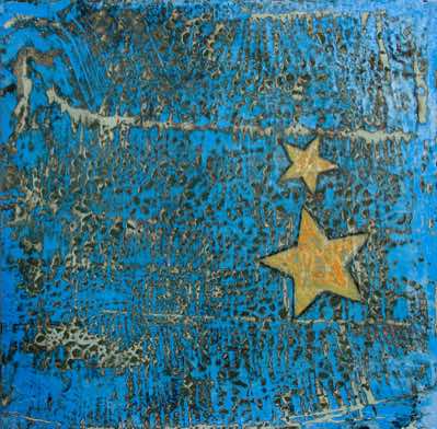 Mixed media on recycled panel.