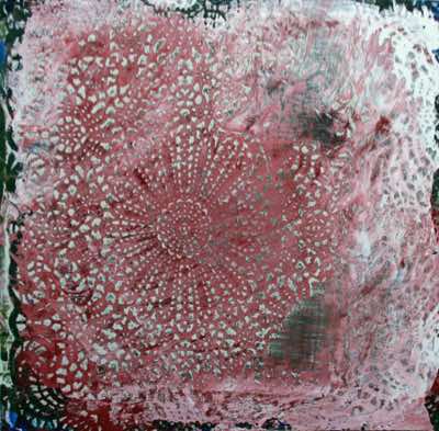 Mixed media on recycled panel.