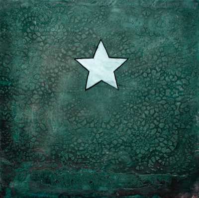 Mixed media on recycled panel.