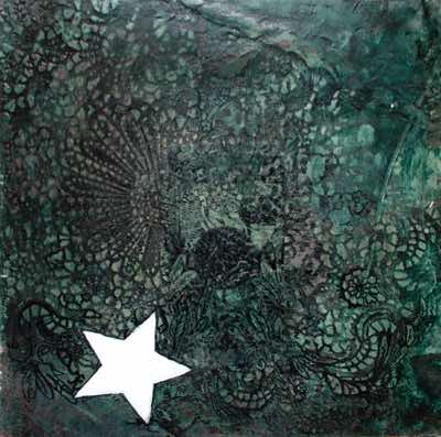 Mixed media on recycled panel.