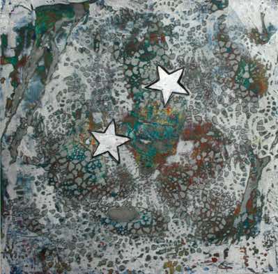 Mixed media on recycled panel.