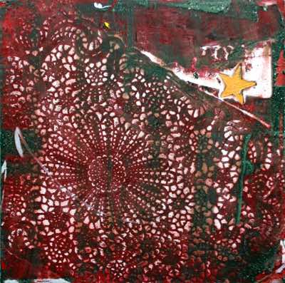 Mixed media on recycled panel.